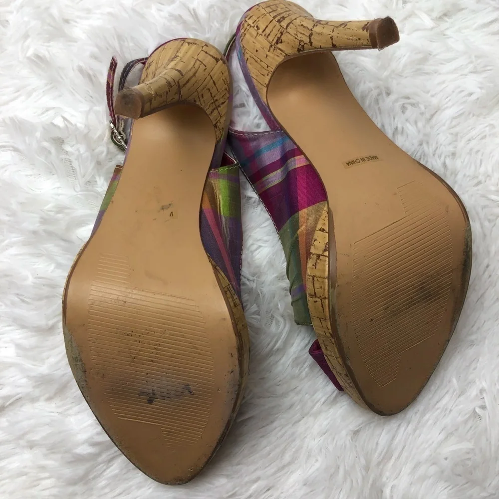 ANNE MICHELLE Slingback Peep Toe Heels. EUC.